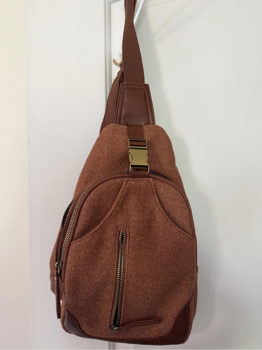Brown Sling Backpack